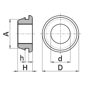 1x Schnelleinbau-Tülle 10x14x17 - 1,5mm  (PVC,...