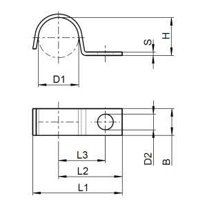 1x Kabelschelle Ø5  (DIN 72571 - A2, Typ BSL W4)