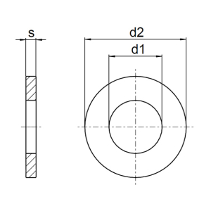 1x Unterlegscheibe M2  (DIN 125 - Form A, MS)