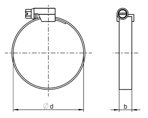 1x Schlauchschelle 12mm Ø20-32mm  (DIN 3017, A2 / W4)