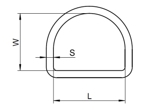 1x D-Ring geschweißt Ø15x3  (Art 8376, A4)