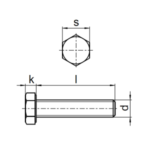 1x Sechskantschraube M2,5x18  (DIN 933, A2)