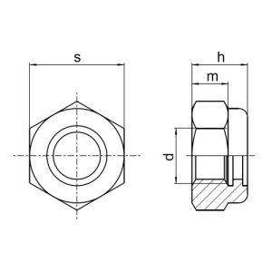1x Sechskant-Stopmutter M14  (DIN 985 - 8, VZ)